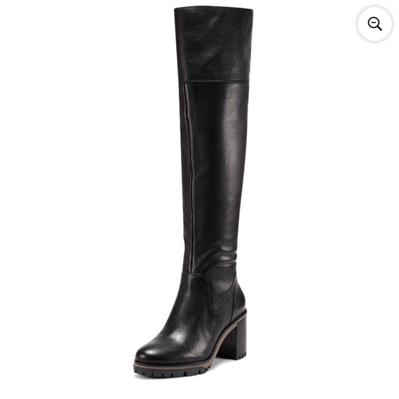 Vince Camuto Black leather Over the Knee Boots Classic Design size 8M wide calf - Picture 9 of 11